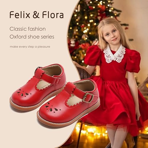 Image of Felix & Flora Toddler Little Girl Mary Jane Dress Shoes - Ballet Flats for Girl Party School Shoes