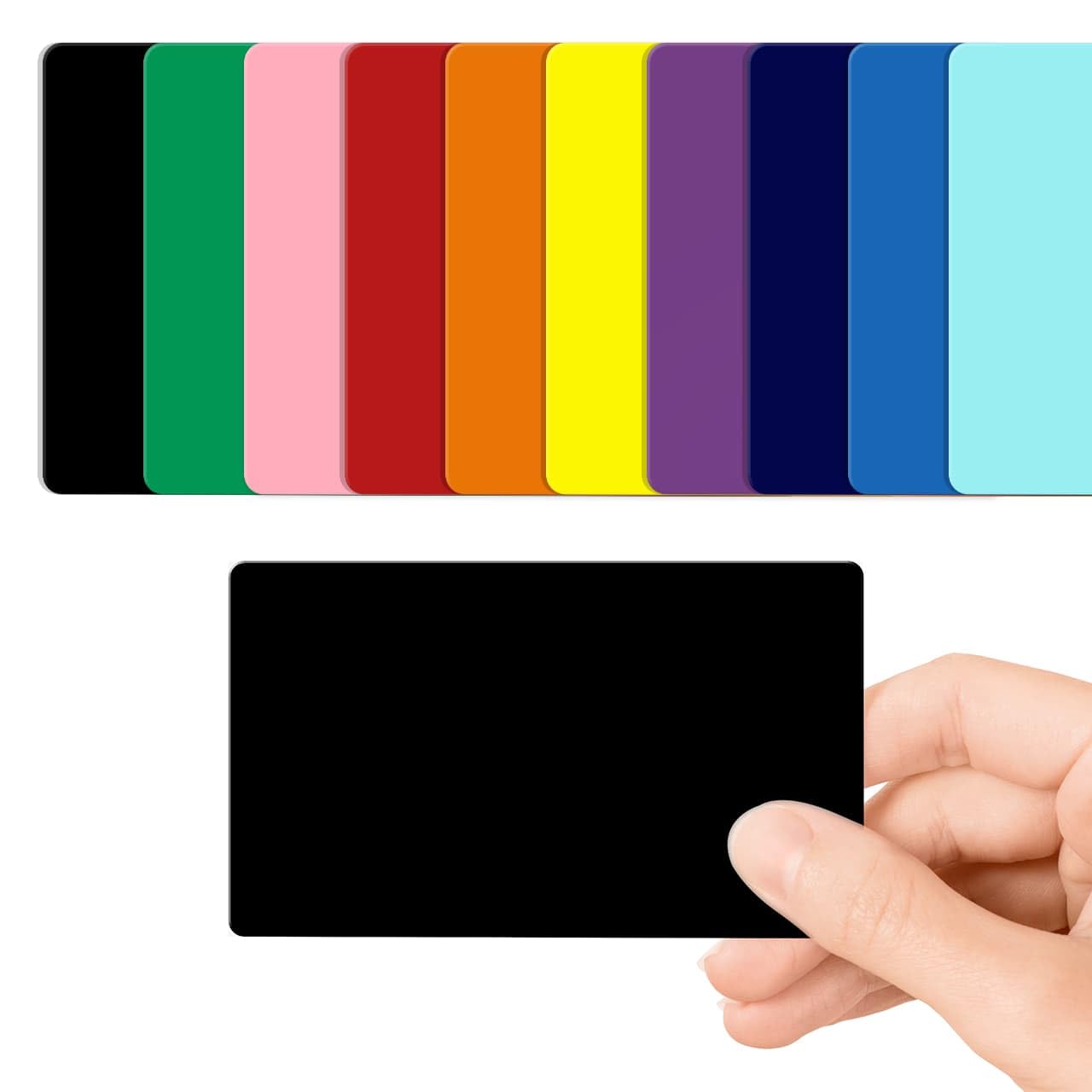 Matt Black Blank PVC Cards Plastic - Pack of 100 by CKB LTD 760 Micron Standard CR80 ID Credit Card Size 86 x 54mm - Printable for ID Card Printers (Black Matt Finish) — image 1