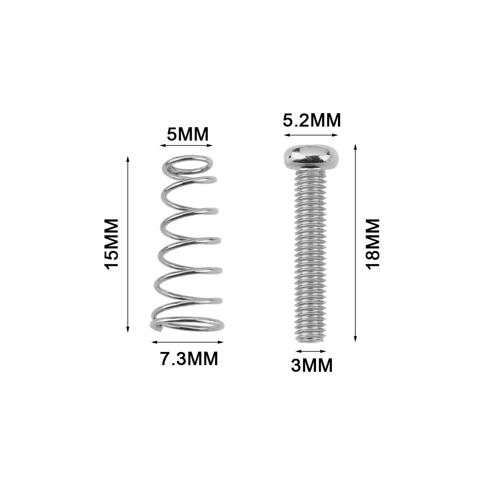 Create idea 12PCS Guitar Saddle Adjusting Chrome Screws and Springs Guitar Bridge Screws 3mm x 18mm For Guitar Bridge Guitar Tremolo Guitar Bridge Parts - Image 4