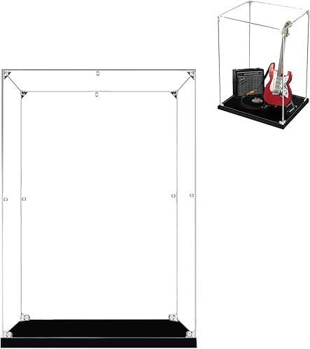 Vitrina para Lego 21329 - Caja de exhibición de acrílico transparente para Fender Guitar Modelo - 11.8x5.9x15.7 pulgadas