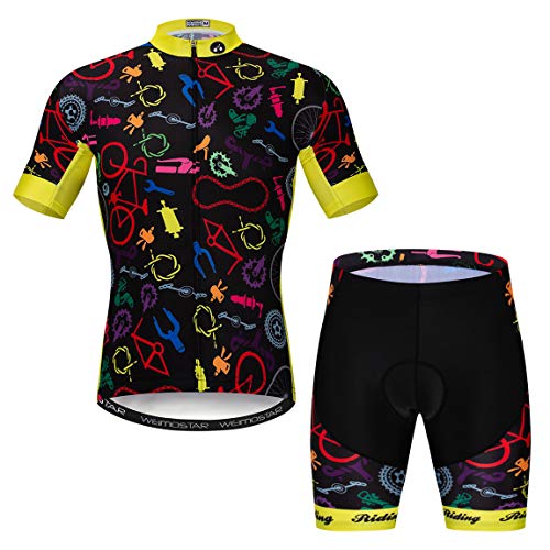Radtrikot-Set für Herren, atmungsaktiv, Fahrradanzug, Mountainbike-Kleidung, MTB-Trikot, schnell trocknend
