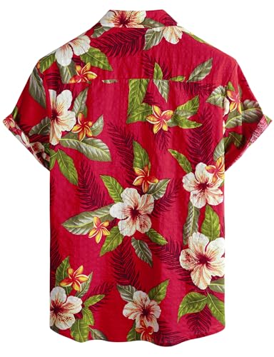 Image of VATPAVE Mens Casual Hawaiian Floral Shirts Short Sleeve Button Down Tropical Shirts Beach Summer Shirts