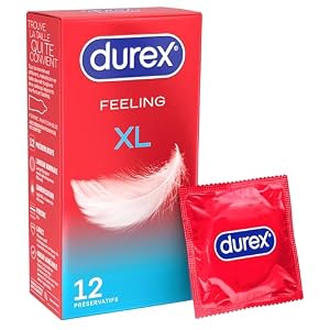 Préservatifs Fins XL 60mm - Durex Feeling (12 Unités)