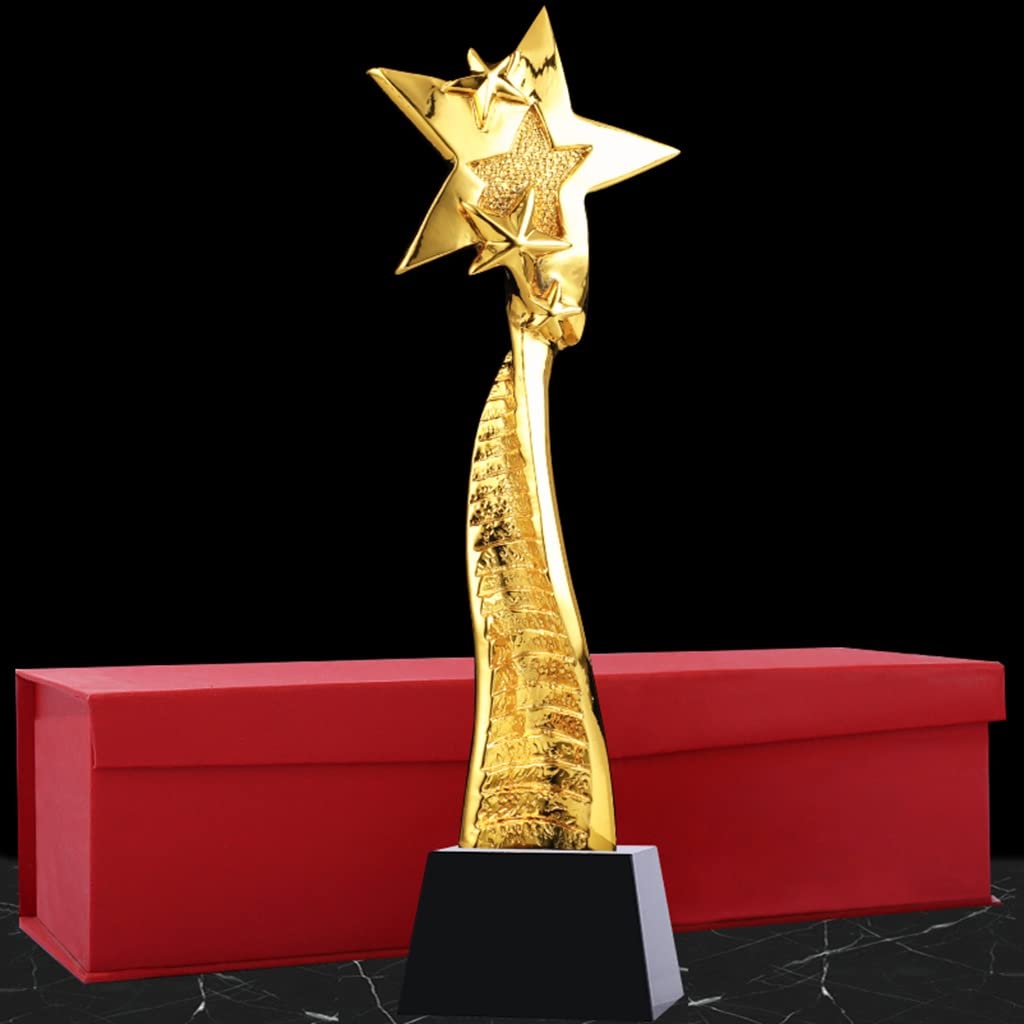 De La Estrella Resina Chapado En Oro De 11 Pulgadas Premio del Campeón De La Competencia Personal Excelente (Color : Gold, Size : 27 * 8cm)