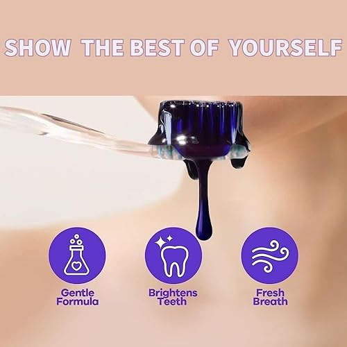 Miniatura 4 de Pasta de dientes morada para blanquear los dientes, pasta de dientes morada, blanqueamiento dental morado, refuerzo de blanqueamiento de dientes,