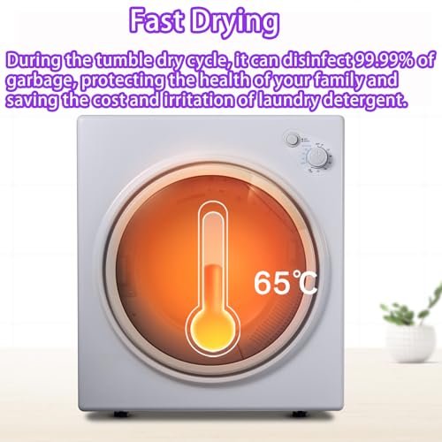Clothes Dryer, 1300W Freestanding Stainless Steel Tumble Dryer, Drying Capacity: 6KG, 2 Heating Modes: Half Heating/full Heating, Stop When The Door Opens, for Home, Store