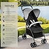 tectake® Passeggino Pieghevole per Bambini da 0 a 3 Anni, Passeggino Leggero con Cintura a 5 Punti Regolabile, Freno a Pedale, Tettuccio Parasole, Ruote Girevoli, Freno a Pedale – Nero