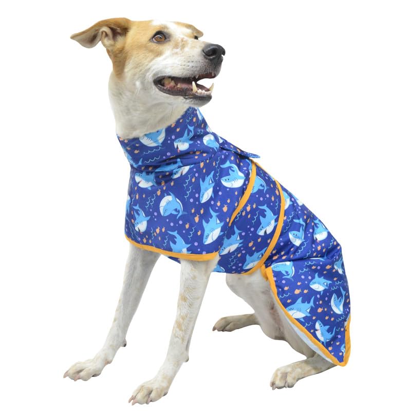 PET'S WAY TPU Raincoat for Small Dogs |Ideal for(Yorkshire Terrier, Pomeranian, Maltese, Pekingese, Havanese, Japanese Chin,Papillon,) Adjustable Neck,Leash Gap for Walk Time(S,THUNDER PRINTED)