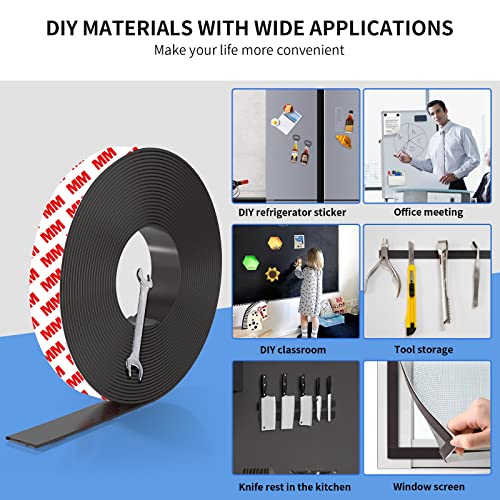 Raifenc Magnetic Tape, 15 Ft Magnetic Strip (1/2 Inch Wide X 15 Feet Long) With Strong Adhesive Backing. Great For Diy, Art Projects, Whiteboards And #TOP4