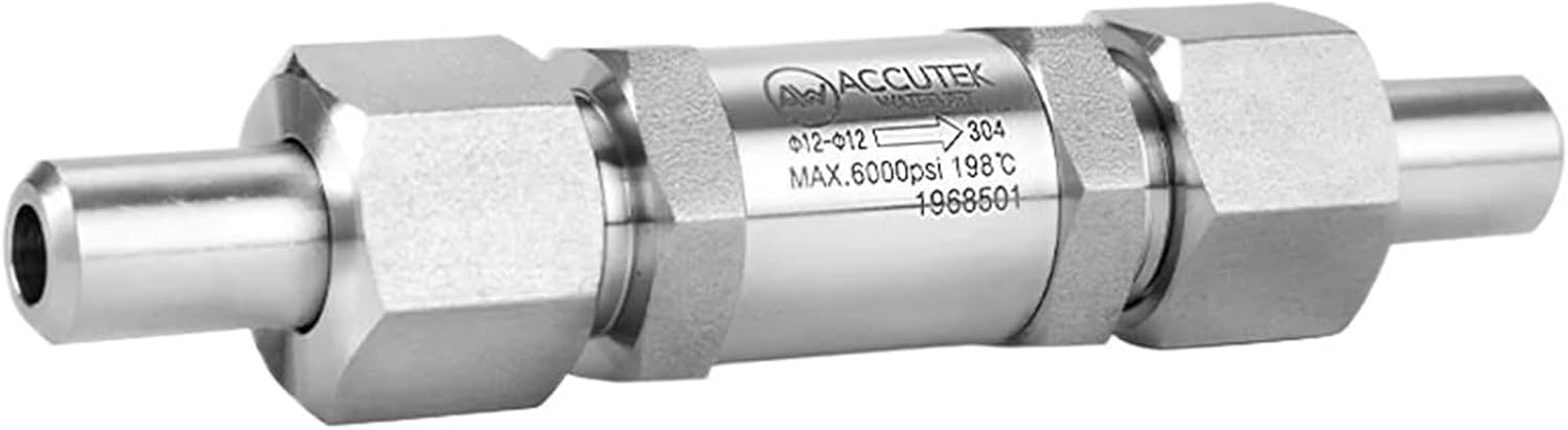1pc 304 316 Stainless Steel Tube Butt Welded Check Valve One Way Non-retrun Valves 10/12/14/22/27mm High Pressure (6000Psi)(10mm,304SS_TUBE BUTT WELD)