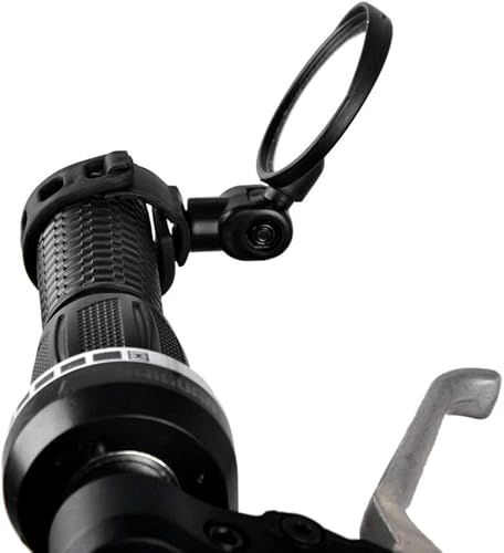 Black 360-Degree Rotatable Handlebar Rearview Bike Mirror - Shockproof Wide Angle Acrylic Convex Safety Mirror for Most Mountain Road Bikes - Accessories