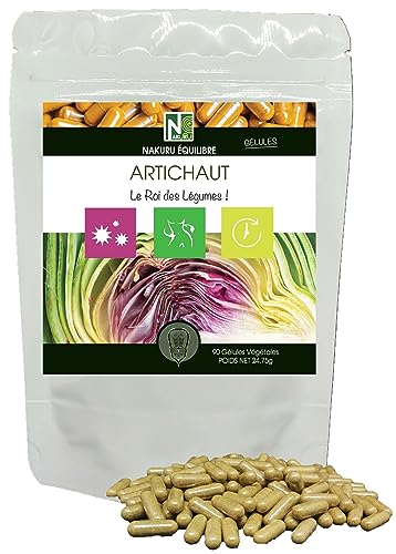 NAKURU | Artichaut | Gamme Équilibre | Fabriqué en France (90 Gélules Végétales de 275mg / Poids Net: 24,75g)