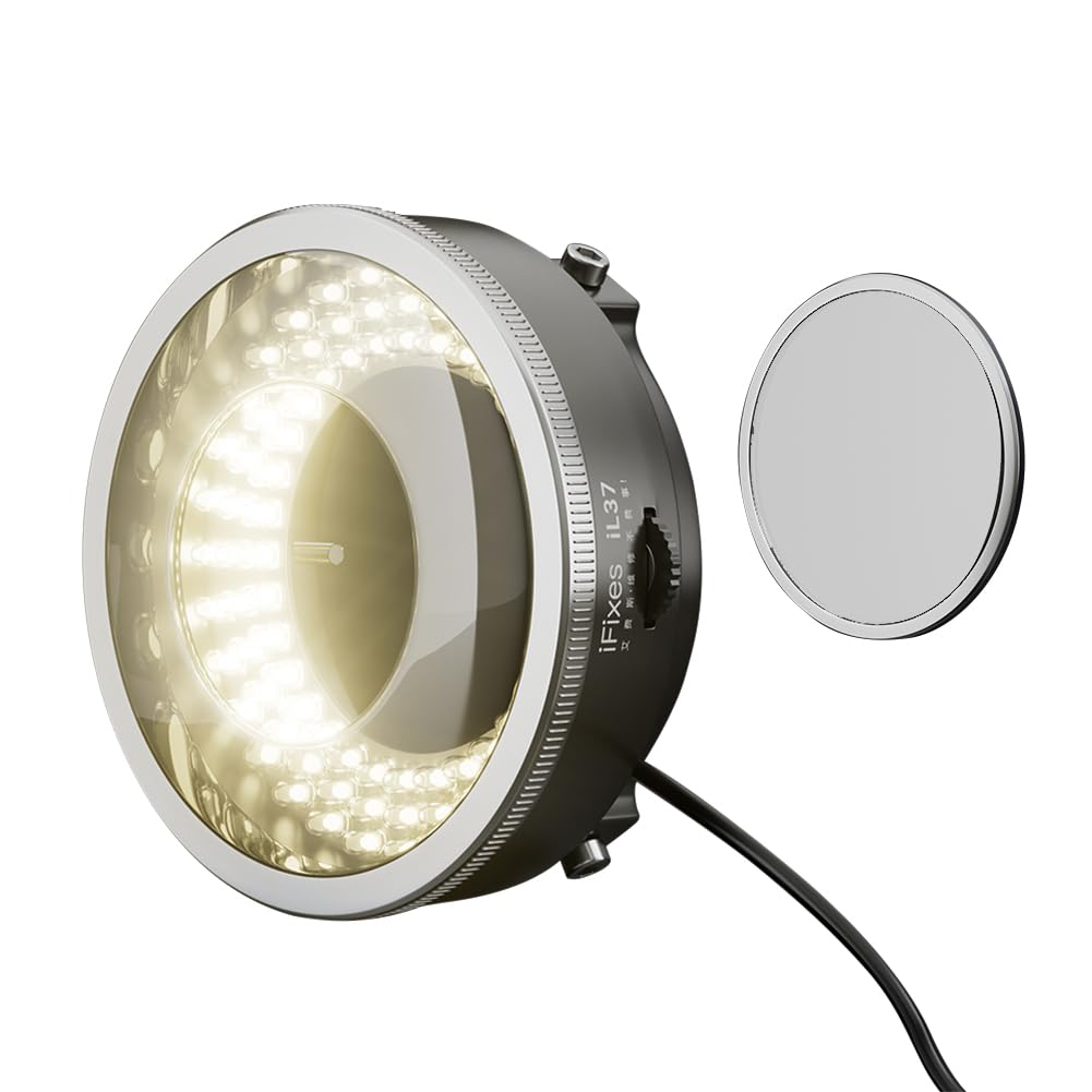 iFixes iL37 Microscope Polarized 96-LED Ring Light Anti Glare Microscope Lamp Illuminator for Soldering Repair Industrial Camera