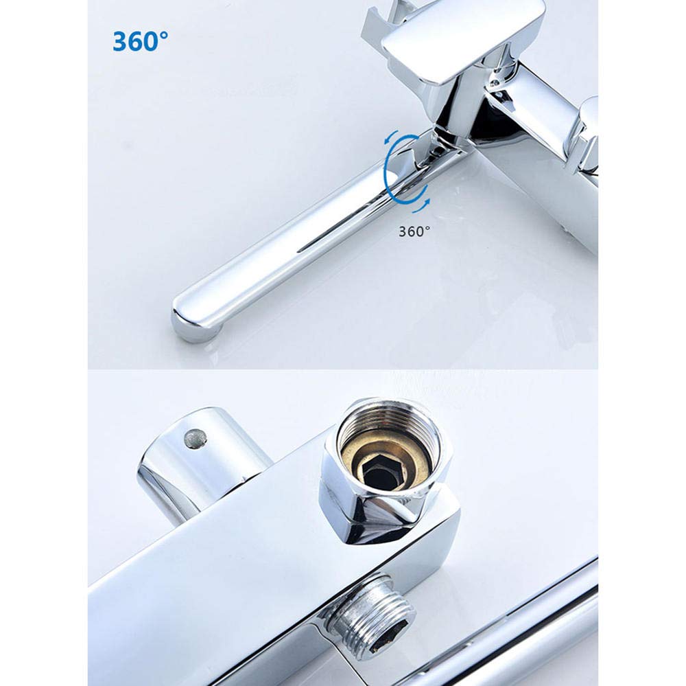grifo cocina pared Pistola rociadora, revestimiento de cromo de cobre completo, grifos de cocina fregadero, doble asa, lavadero, giratorio, grifo-Cromo A