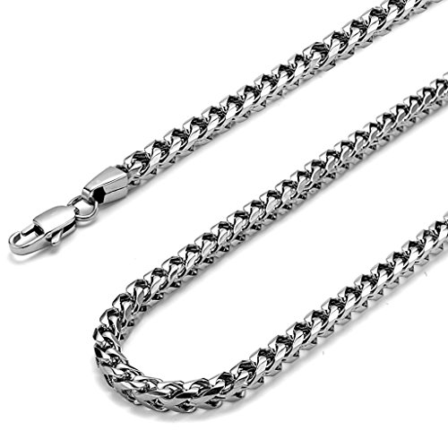FIBO STEEL 6MM Curb Chain Necklace for Men Stainless Steel Biker Punk Style, 24 inches