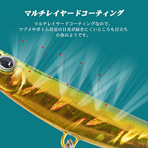 Goture メタルジグセット ライトショアジギング 10g/15g/20g/25g/30g/40g シーバス ヒラメ 青物 アシストフック付き 4個セット ルアー (40g) 3枚目