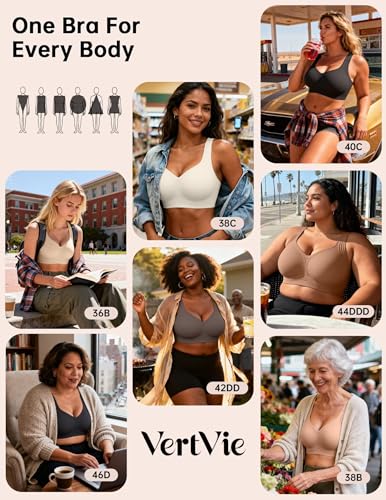 Image of Vertvie Jelly Bras for Women No Underwire Minimizer Support | Plus Size Older Lift, Full Coverage & Smoothing Back, Push Up, Separation & Supportive, Soft Comfy Seamless Wireless Bralette