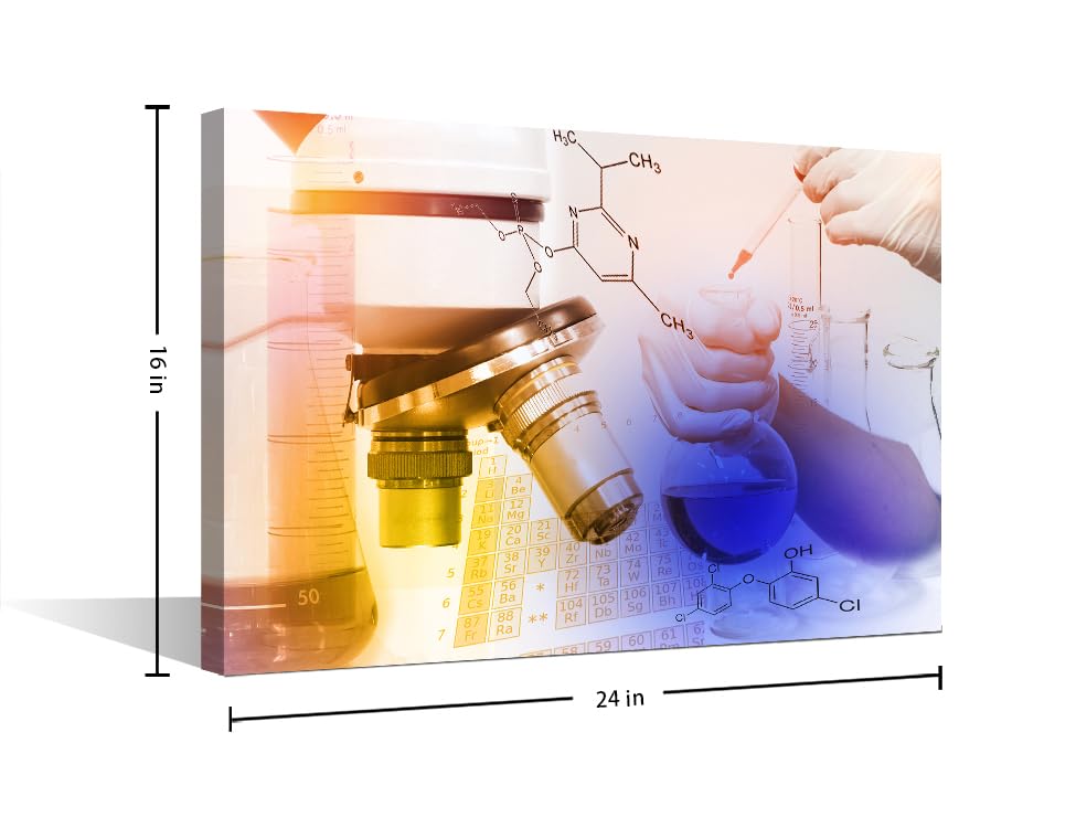Image of TUMOVO 1 Pieces Clinical Laboratory Black and White Wall Art Medical Artwork Wall Decor for Bedroom Scientific Experiments Wall Art Print on Canvas Framed Ready to Hang (16 inch Wx24 H)