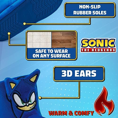 Sonic The Hedgehog Boys Slippers - Warm 3D Kids Slippers Size 10-3 Non-Slip House Shoes - Sonic Gifts for Boys - Image 3