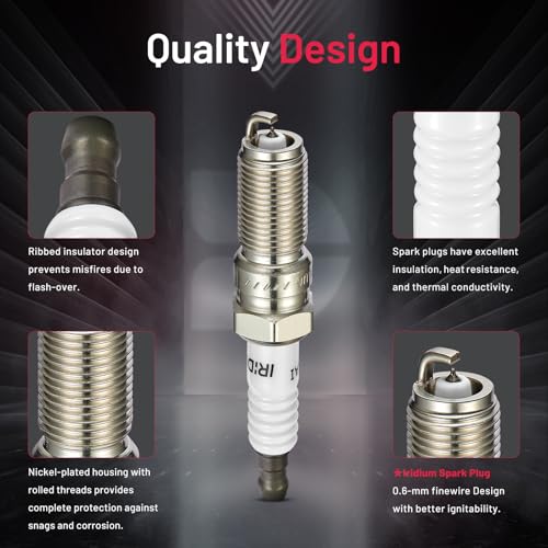Image of BDFHYK Set of 8 Iridium Spark Plug Compatible with 2011-2017 F-150 5.0L V8 2011-2017 Mustang 5.0L V8 2015-2017 Mustang 5.2L V8 Engine Replacement for SP548 LTR6AHX 91276 LTR6DP13 90374