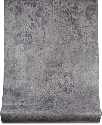 Bai You Mei Carta da parati Concrete Ottica Autoadesiva Effetto 3d Grigio Mobili Adesivi Film Concrete Carta da Parete Adesivo per cucin Vintage Decorativo Vinile carta adesiva per pareti