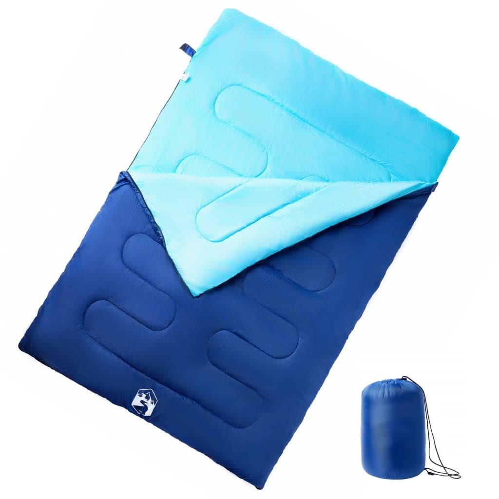 Doppelschlafsack Erwachsene mit Kissen, 3-4 Jahreszeiten, wasserdicht, atmungsaktiv und kompakt, ideal für Camping, Wandern, Trekking, Outdoor und Reisen