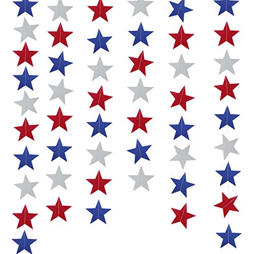 NATUCE Guirlande de Papier, Étoile Suspendus Décorations Bannière Bannière pour Fête Mariage Anniversaire 2 Paquets * 2 mètres