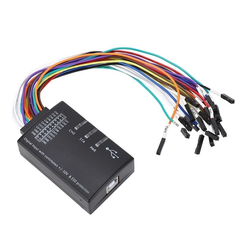 16-Channel USB Logic Analyzer with 100M Sampling Rate, Compact Design