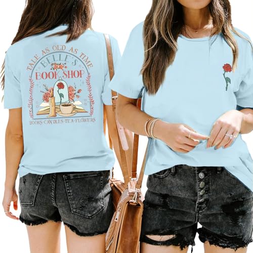 Belles Book Shop Shirts for Women Magic Kingdom Shirt Beauty Princess Bookish T-Shirt Magical Vacation Graphic Tees2