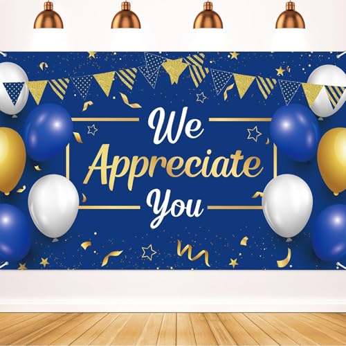 Chunnin We Appreciate You Banner Thank You Banner Backdrop Appreciation Party Decorations Thank You for All You Do Party Photo Background for Pastor Work Teacher Doctor Employee Staff 5.9Ã—3.6ft
