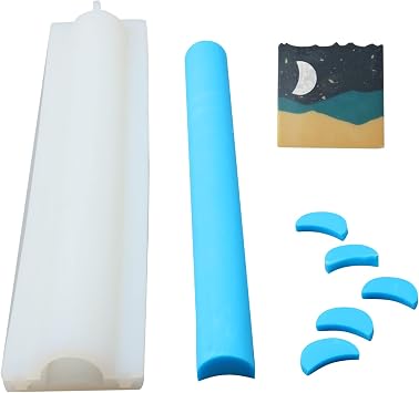 BOOWAN NICOLE Moon Silicone Column Embed Molds for Soap Making, Tube Mould for Resin Unique Shapes Soap Making Supplies