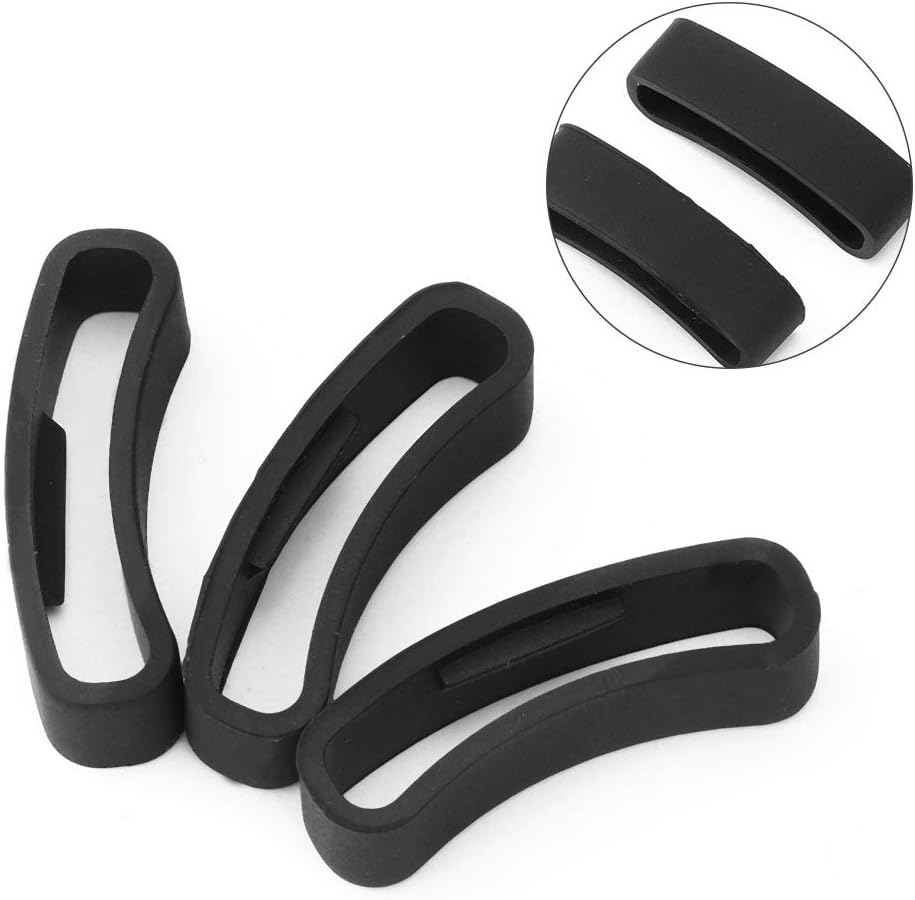 Brrnoo Loop for watch band, wrist band loop, black silicone watch band ring replacement watch holder, compatible with CORE