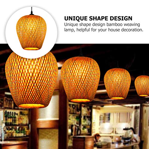 Uonlytech Rattan Basket Ceiling Pendant Light Shade Bamboo Dome Wicker Chandelier Lampshade Hanging Decorations Rustic Japanese Lamp for Home and Shop Decor - Image 6