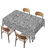 Zebra Print tablecloth,60x120 inch,Waterproof Stain Wrinkle Resistant Reusable Print Table Cloth,for