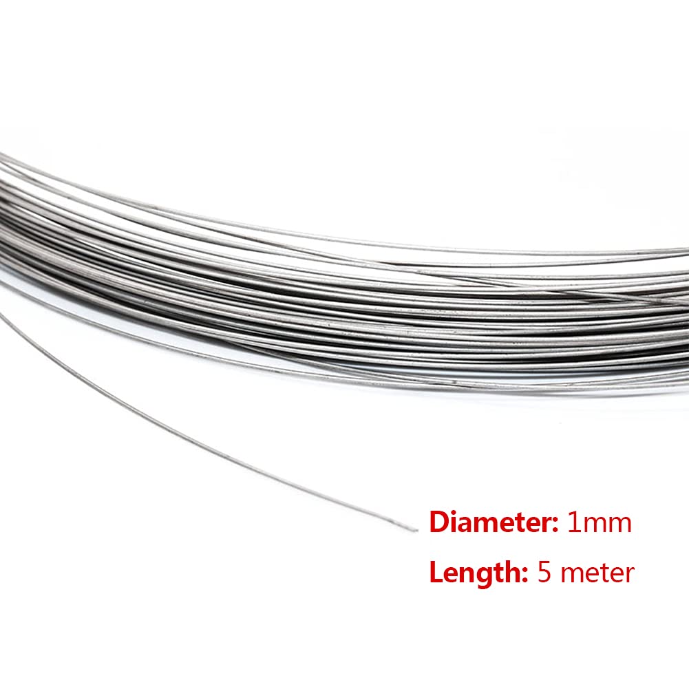 Titandraht Titan Draht Ta2-Titandraht, hohe Festigkeit und Hitzebeständigkeit, hochreiner Titandraht, Durchmesser 0,1–1,5 mm, Länge 5 Meter, Durchmesser 1 mm