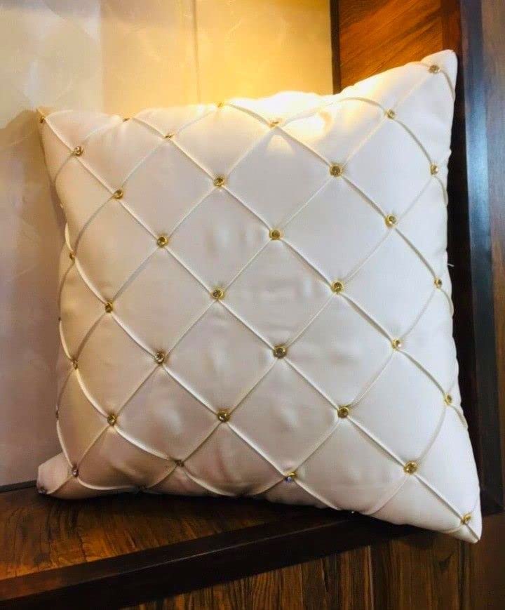 Microfiber Vedika Pintex Five Pieces (5) Cushion Cover Set | (16 * 16) Pintex Luxurious Look Cushion Cover Set | (White), 250 TC (B0BJ7PQXGD) Amazon Price History, Amazon Price Tracker