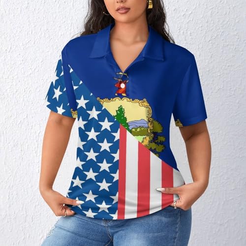 Camiseta polo de mujer de Vermont ligera que estiliza la figura y evita el sudor 2