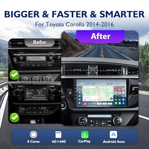 Radio para Toyota Corolla 2014-2016 con pantalla táctil 10" OLED miniatura 2
