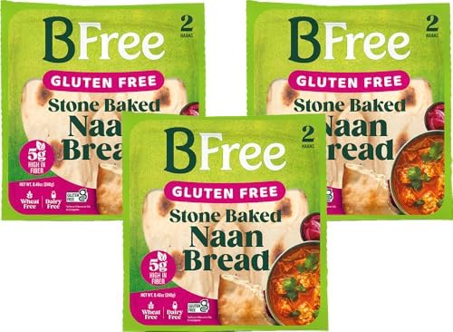 BFree Stone Baked Original Naan Breads, 8.46 OZ - 2 Naans (Pack of 3)