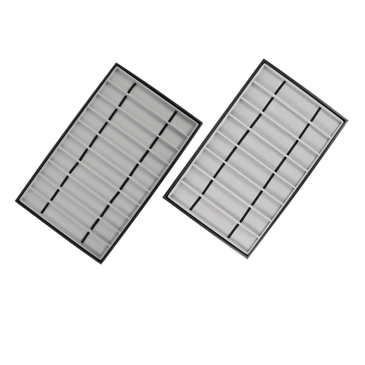 Hohopeti Bandeja de Almacenamiento Rectangular en Mdf y Cuero Negro 2 Piezas Multifuncional para Correas de Reloj para Uso Hogar