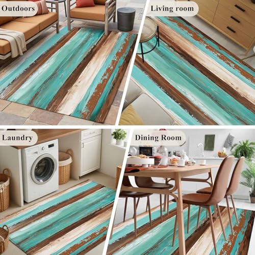 Tapete decorativo teal brown 36x60 pulgadas miniatura 6