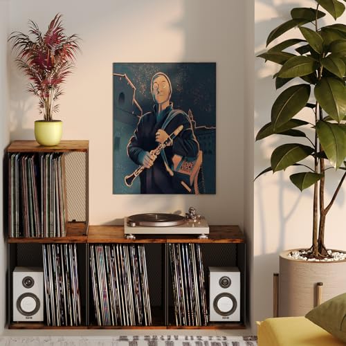 2 conjuntos de porta-discos, prateleira de vinil, armazenamento de discos, empilhável, 100 a 200 dis