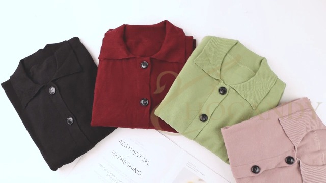トップス A.PRESSECotton Knit Polo Collar Cardigan A.PRESSE 