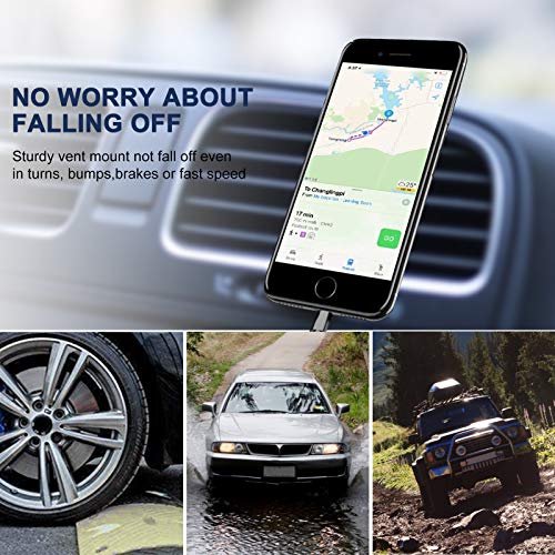 Magnetic Phone Car Mount, [Super Strong Magnet ] 2 Metal Plate Universal Air Vent Stand 360° Rotation GPS Car Phone Holder Compatible with Apple for iPhone, for Samsung LG,Mini Tablet All Cell Phones - Thumbnail 7