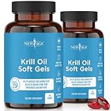 Antarctic Krill Oil 1000mg with Astaxanthin - 2 Pack - 120 Caps Omega 3 6 9 - EPA DHA - 100% Purified, Mercury Free and Wild Caught - Non GMO - Gluten Free - Pure Krill Oil by New Age