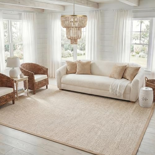 SAFAVIEH 9x12 Natural Fiber Rug, Sisal Woven with Border