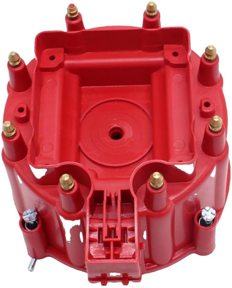 Distributor Cap And Rotor Kit SI AT09091 R Red HEI Large Compatible With GM SBC BBC 305 327 350 396 454 Car Engine