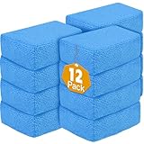 NXPPYY 12-Pack Car Wash Sponge Non-Scratch, Microfiber Wax Applicator Pads, Ceramic Coating Foam Scrub Pads, Car Detailing Supplies for Cleaning, Waxing, Sealant & Conditioner Application