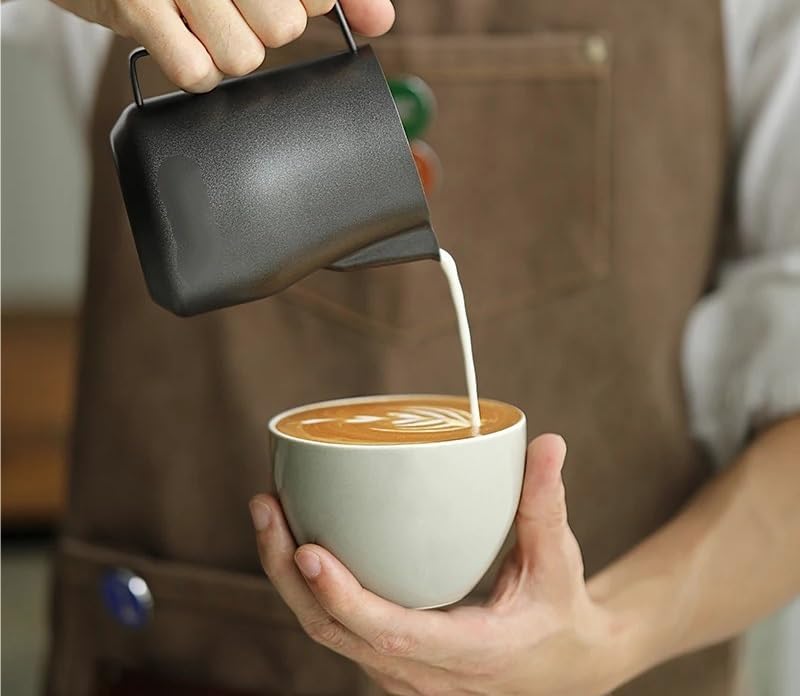 350ml 450ml Turbo Milk Frothing Pitcher Steaming Pitchers Professional Foam Jug Home Barista Kitchen Accessorie(350ml White)