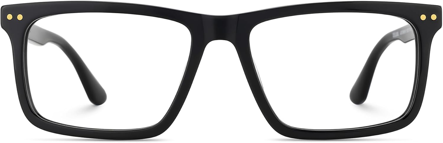 Zeelool Glasses Frames for Men Rectangle Blue Light Glasses Fashion Designer Fake Eyeglasses Anti Eyestrain Emerson